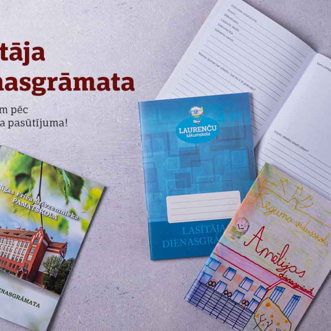 Lasītāja dienasgrāmata ar savu vāka noformējumu