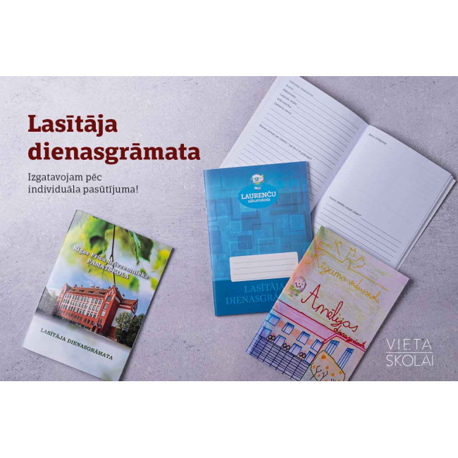 Lasītāja dienasgrāmata ar savu vāka noformējumu